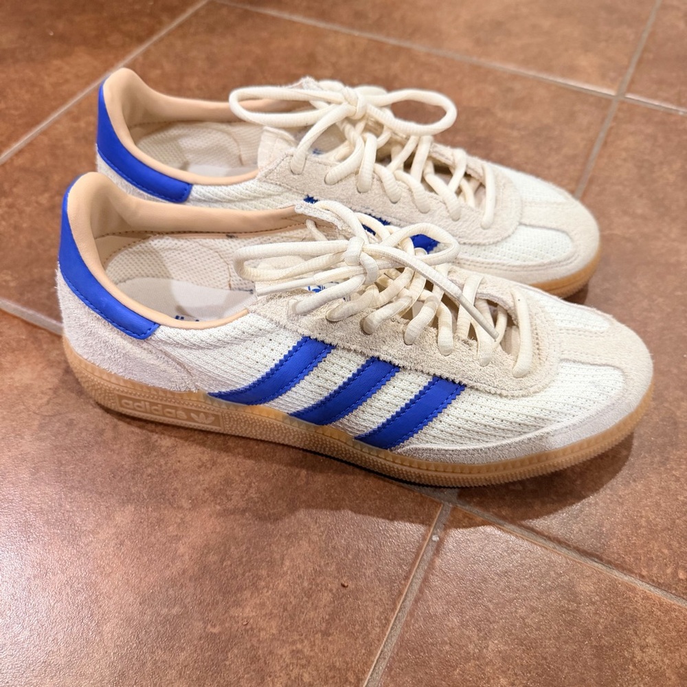 Adidas Handball Spezial Cream and Blue Sneakers